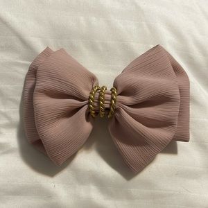 Dusty Pink & Gold Bow Hair Clip